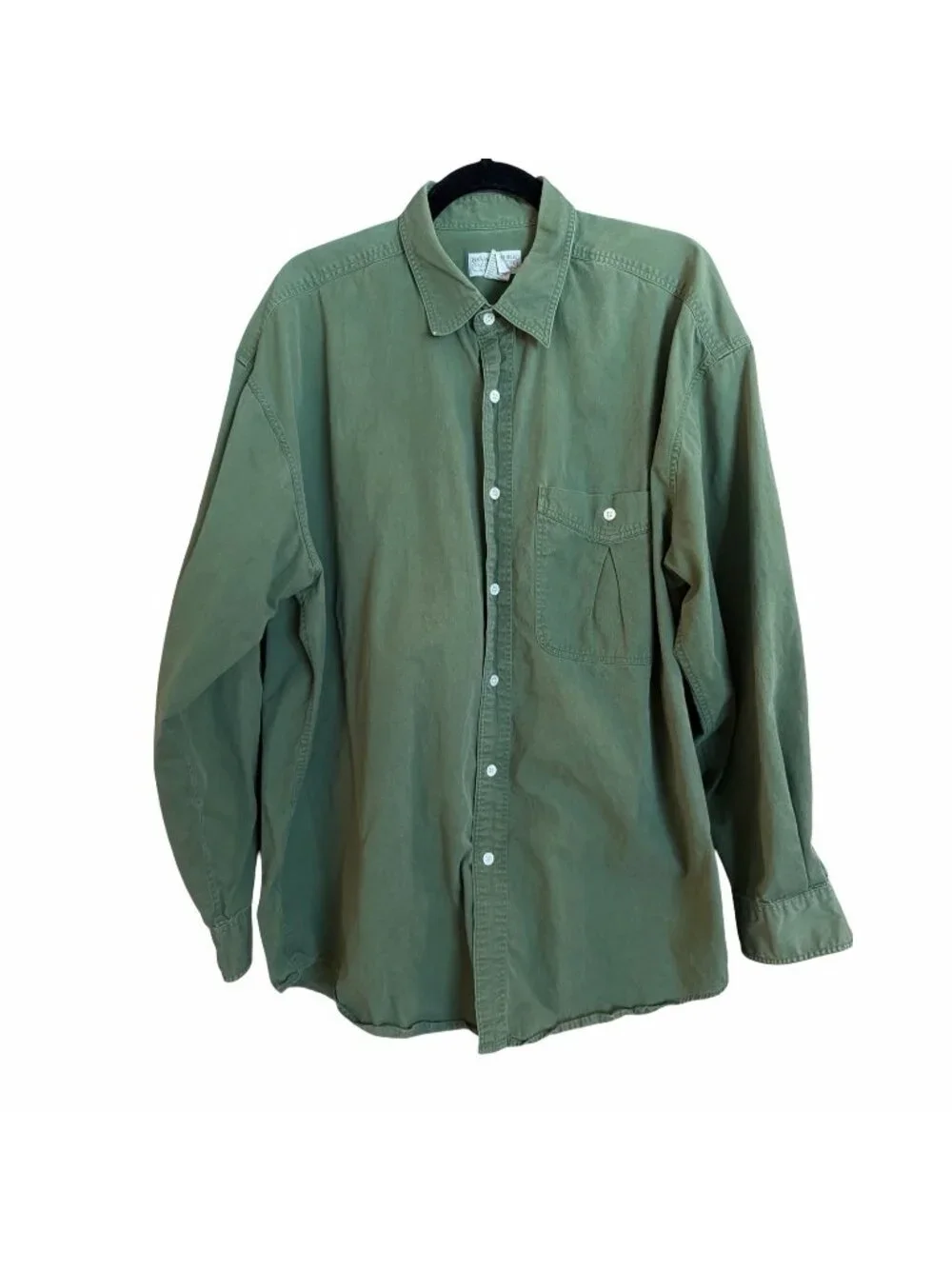 Vntg 80s Banana Republic Safari & Travel Co Field Shirt Cotton Green XL Gorp
